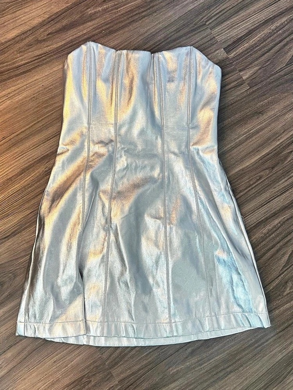 Metallic Strapless Mini Dress